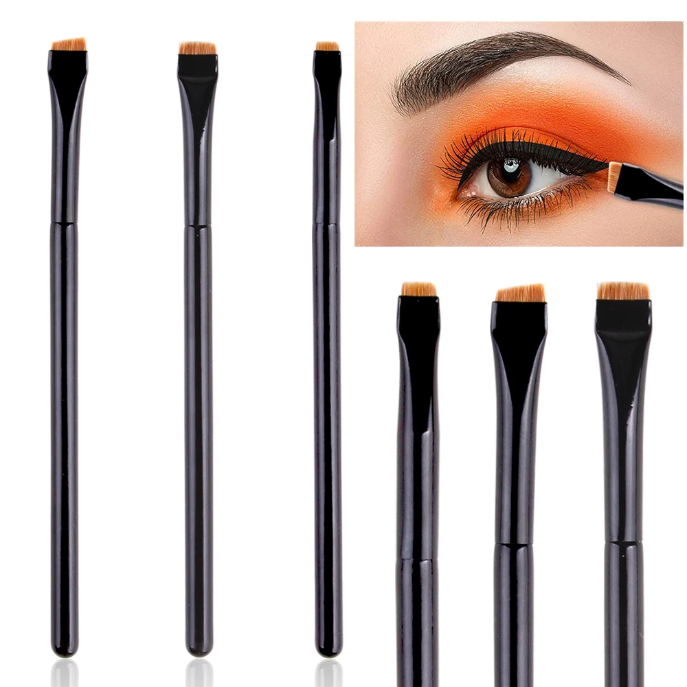 

3pcs Professional Makeup Brushes Thin Angled Flat Eyeliner Lip Eyebrow Brush Application Cosmetics Make Up Accessories