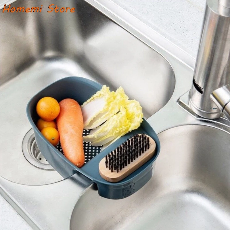 

Plastic Drain Basket Colander Washing Filter Strainer Basket Kitchen Tools Food Fruit Bowl Drainer Storage Rack Over The Sink