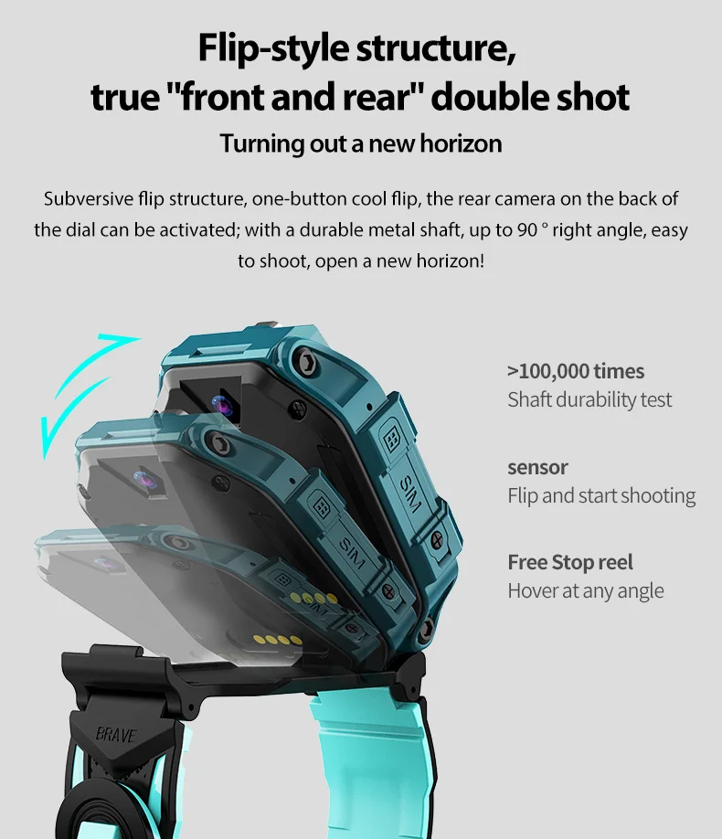 НОВЫЕ умные часы для детей 4G GPS + WiFi LBS Местоположение SIM Двойная камера Вращение на