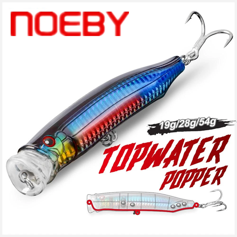 

NOEBY Topwater Poppers Fishing Lure100mm/19g 120mm/29g 150mm/54.5g Wobbler Artificial Hard Bait for Sea Tuna GT Fishing Tackle