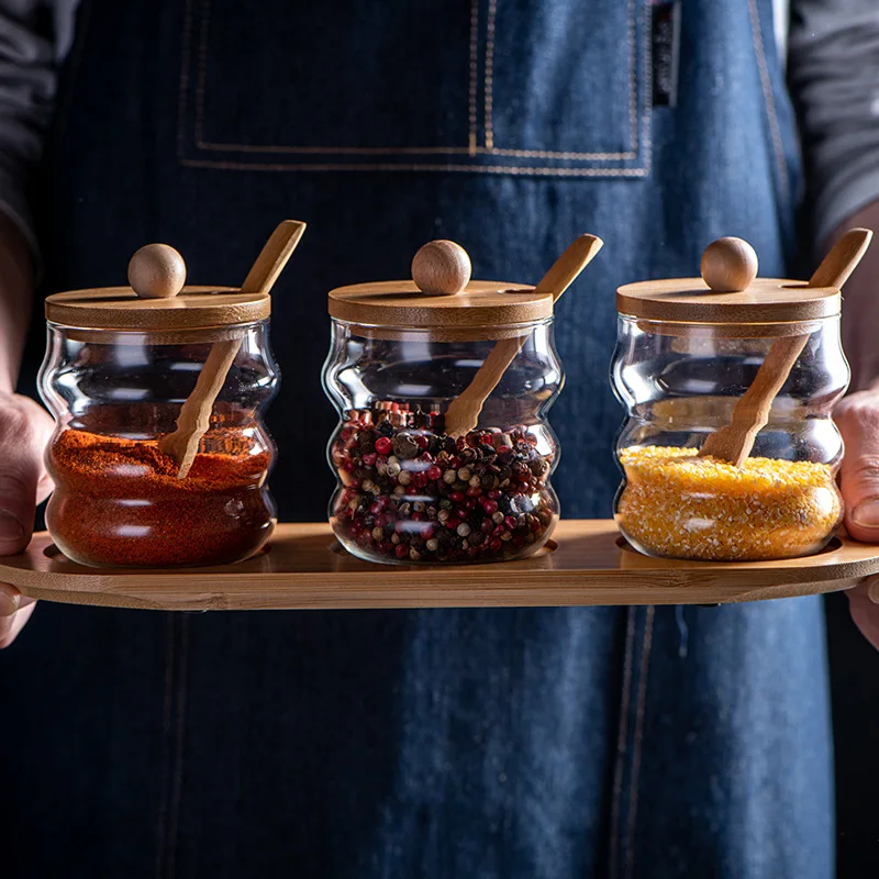 Стеклянная банка для приправ 3 в 1 стеклянная бутылка из боросиликатного стекла