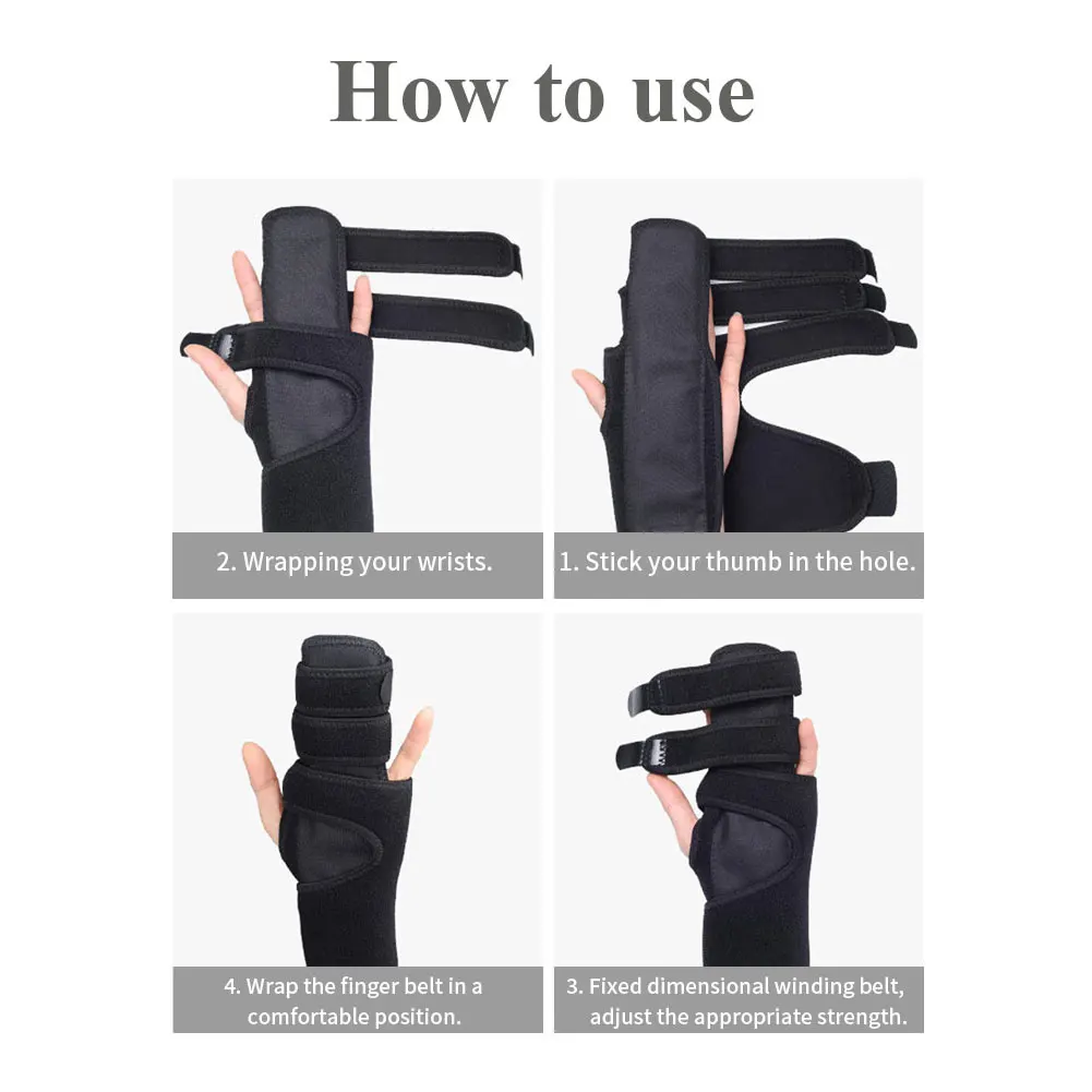 

Finger Splint 3 Finger Support Adjustable Right Hand Brace Wist Immobilizer For Broken Joints Sprains Relief Care Bace Support