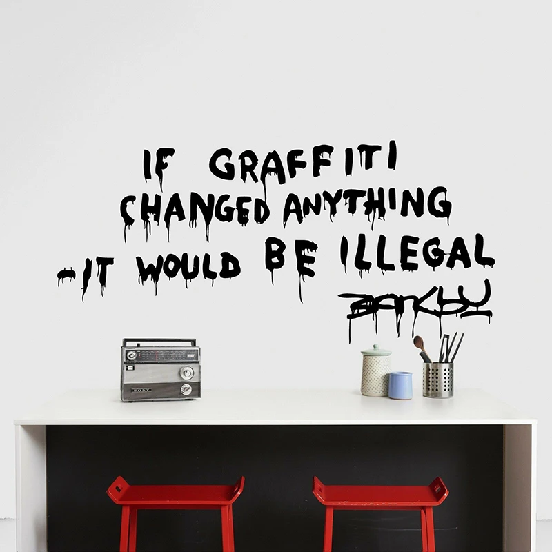 

Modern Banks Graffiti Inspirational Motivational Wall Sticker Boy Room Kids Room Banky Graffiti Quote Wall Decal Bedroom Vinyl