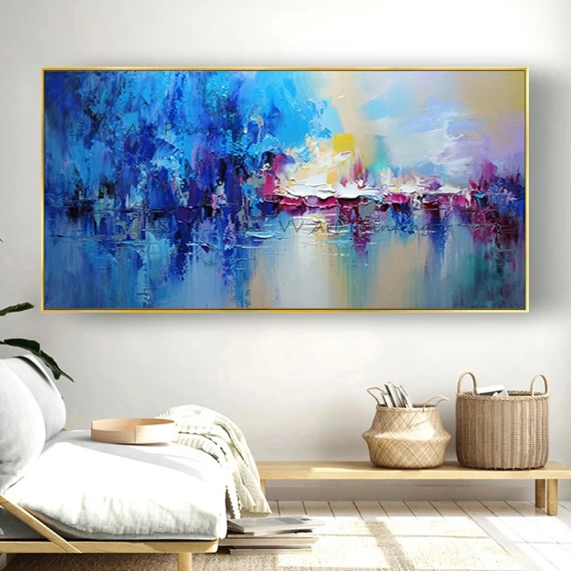 Высококачественная Масляная картина в виде лесной палитры ручная работа речная