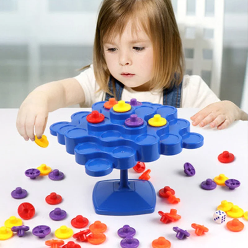 

Topple Balance Puzzle Board Game Place Pieces Kids Family Interactive Activity Game Logical Thinking High Quality Montessori Toy