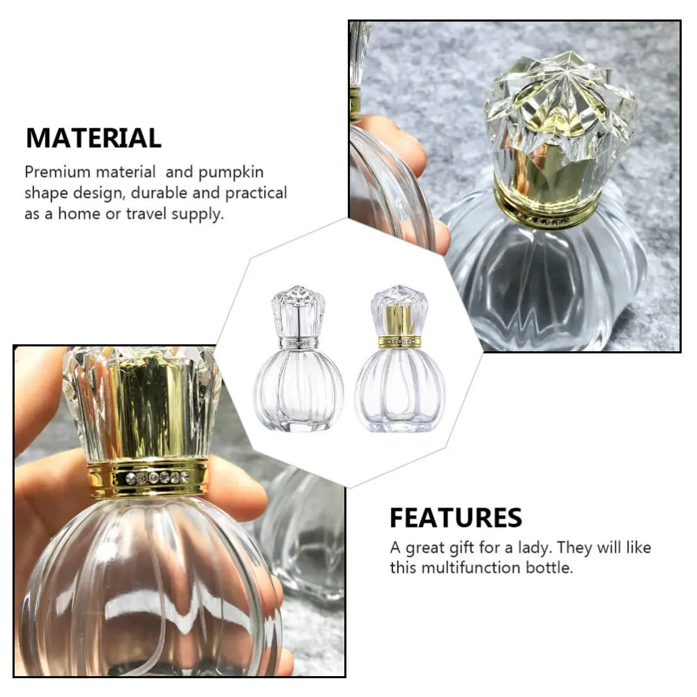 

2Pcs Decorative Handicraft Perfume Bottles Refillable Empty Perfume Containers