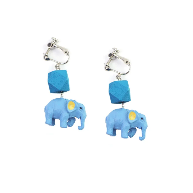 

Kawaii Jewelry Elephant Women Earrings 2020 Trend Funny Fairy Resin Hairball Animal Dangle Drop Earrings Cute Kids Girl Gift