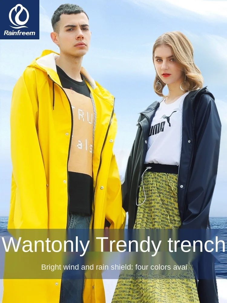 Long Full Body Coat Men's Outer Wear Waterproof Outdoor Tide Poncho Women's Hiking Adult Trench Coat  Rain Poncho