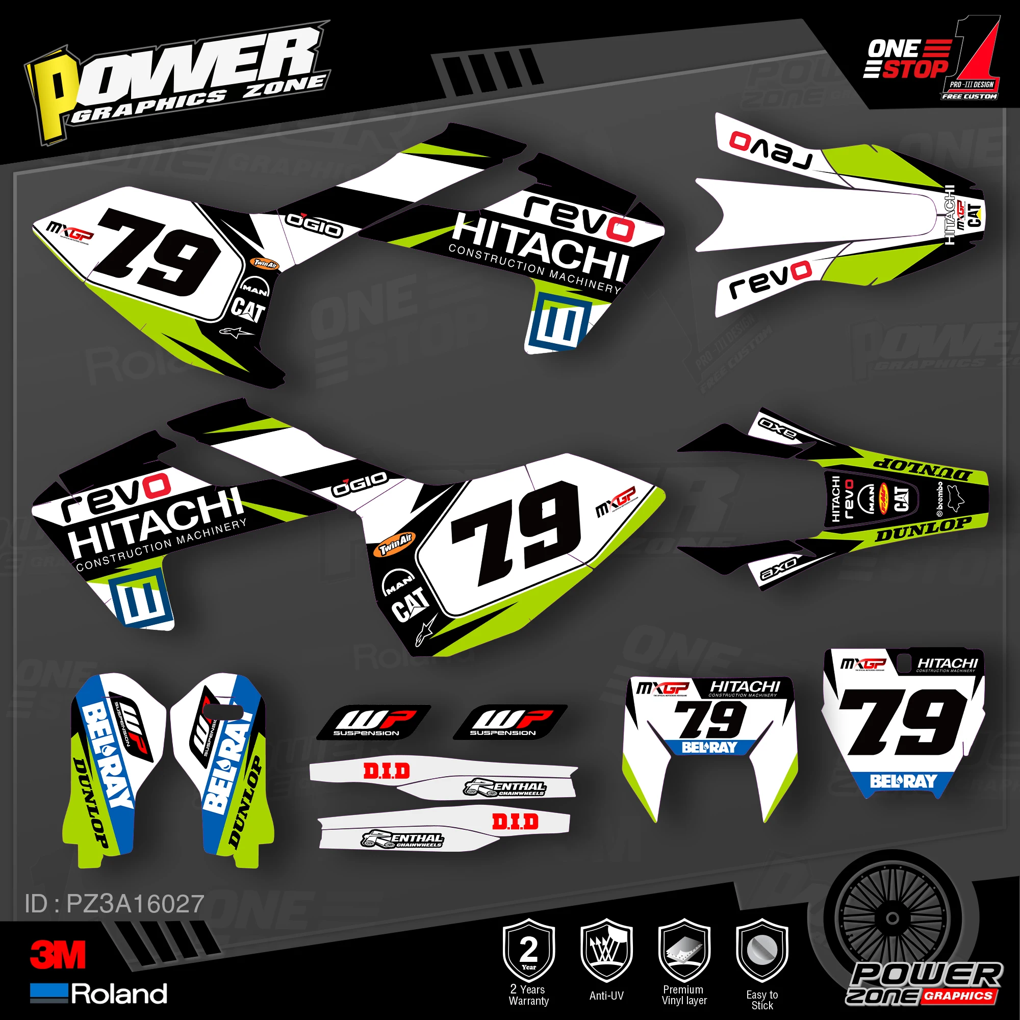 PowerZone Custom Team Graphics наклейки 3M Набор стикеров для Husqvarna 2016-18 TC FC TX FX FS 2017-19 TE FE 125-450cc 27 |