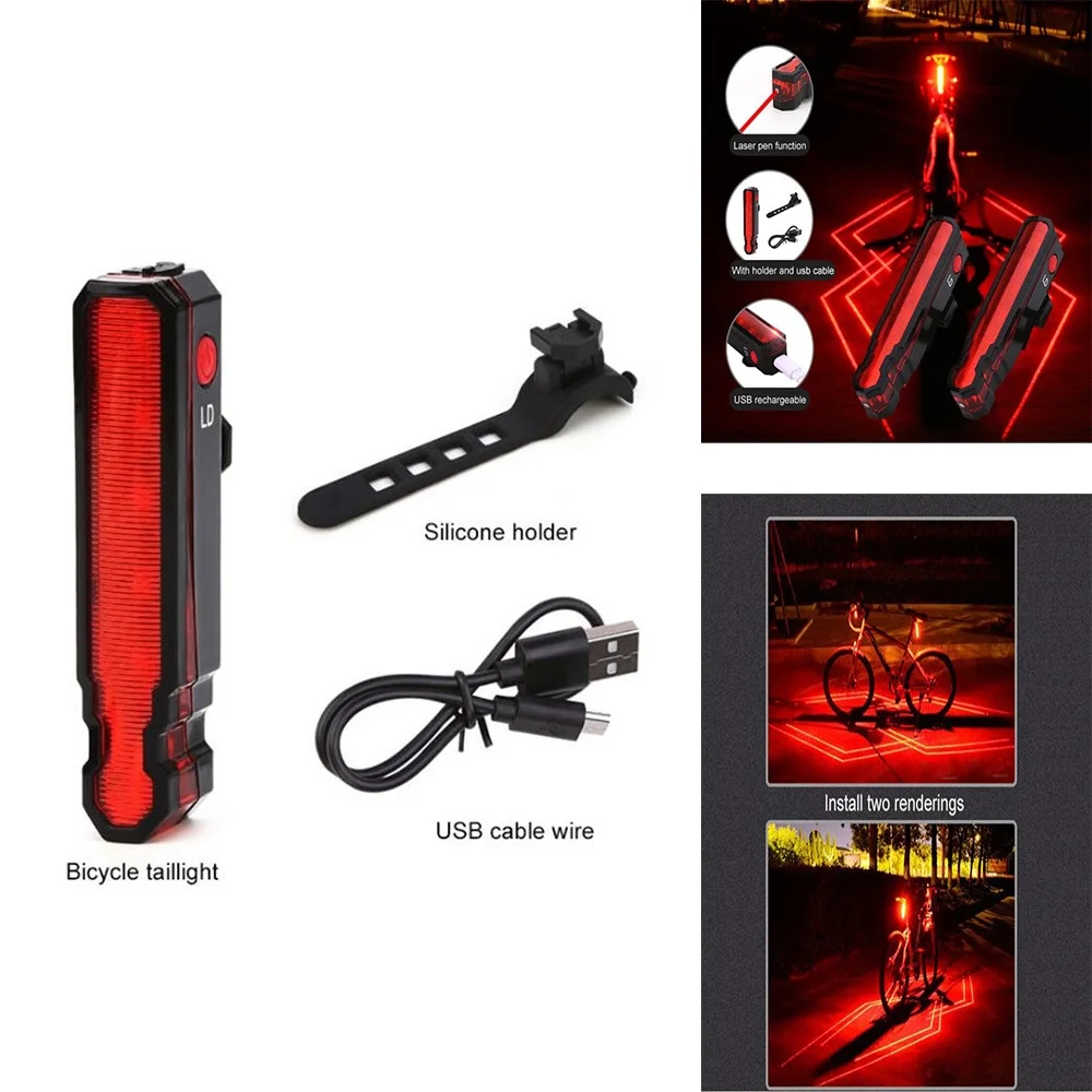 Задний Фонарь велосипедный лазерный аккумуляторный с зарядкой от USB | Спорт и