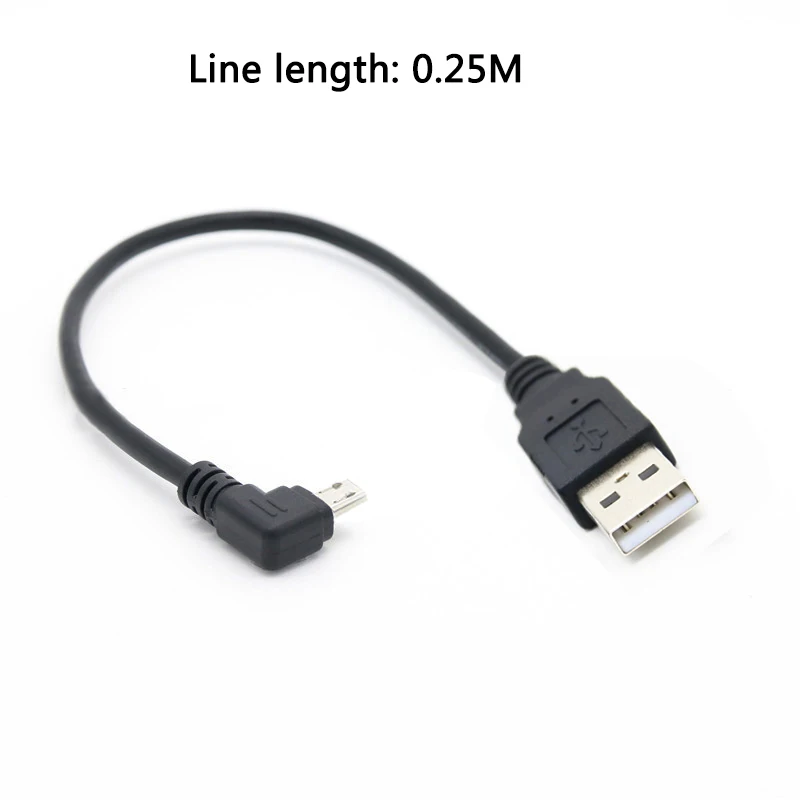 USB 2,0 штекер для мини-usb B Тип 5pin 90 градусов прямоугольный Мужской кабель для передачи данных 0,25 м/0,5 м/1 м/1,5 м