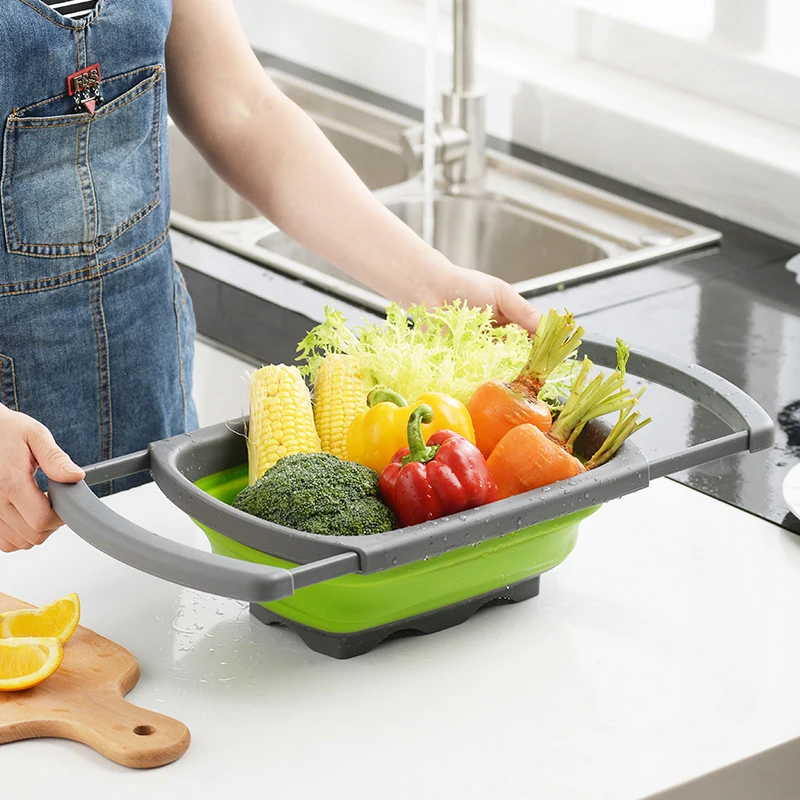 Konco складная корзина для сушки Кухня дуршлаг сушилка овощей фруктов стиральная