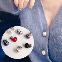 fashion women imitation pearl brooch pin clothes clip shirt sweater ornament