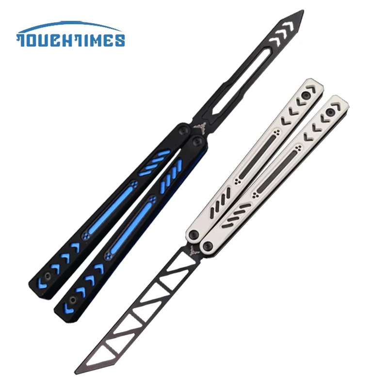 

Ether High-End G10 Butterfly Training Knife Aluminum Handle CNC Bushing Structure EDC Balisong Trainer Outdoor Practice Knife