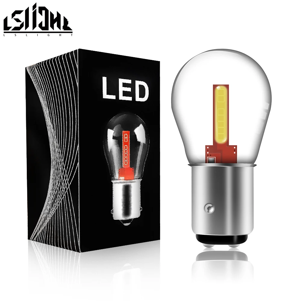 LSlight 1156 P21W BA15S 1157 BAY15D COB светодиодный чип накаливания автомобильные сигнальные