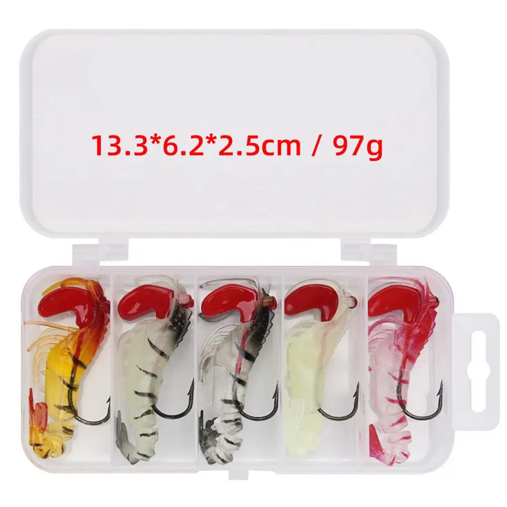 

5pcs Multi-section Jumping Shrimp Bait Set Luminous Bionic Shrimp Carp Bait Black Fish Fishing Soft Bait