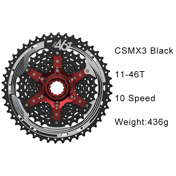 Sunracing 10s 11s MTB велосипед свободного хода 11-42 T 46T 50 T, CSMX80 S3 X3 S8 X8 кассеты, 10 11 скоростей широкоугольный Велосипед маховик - Цвет: X3 10S 46T black