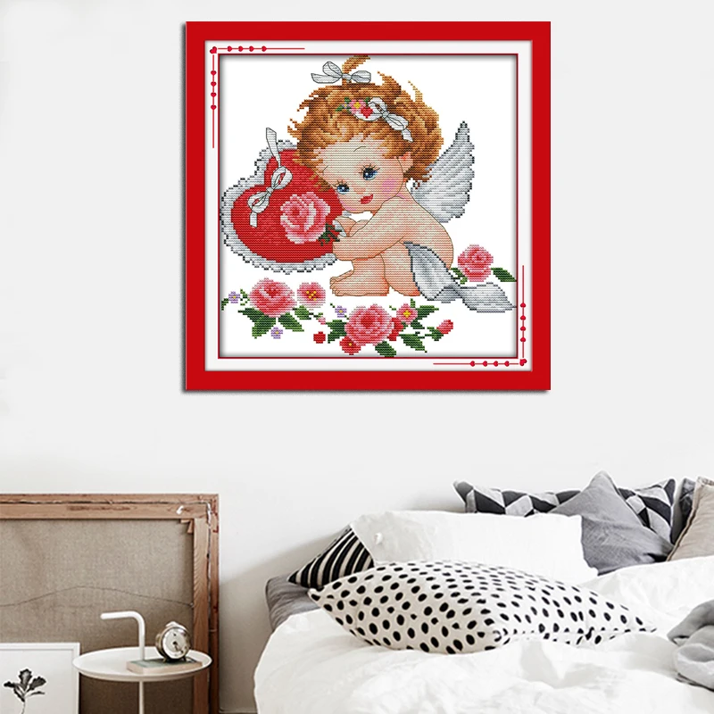 Крылья Ангела домашний декор живопись Счетный Печатный холст DMC 11CT 14CT набор