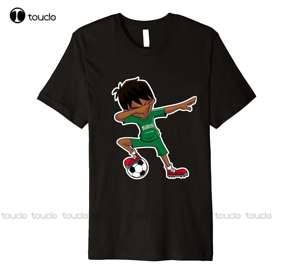 

New Arrival Casual Men Clothing Camisetas Dabbing Soccerer Boy Jersey Shirt, Saudi Arabia Flag Footballer Fitness T-Shirts