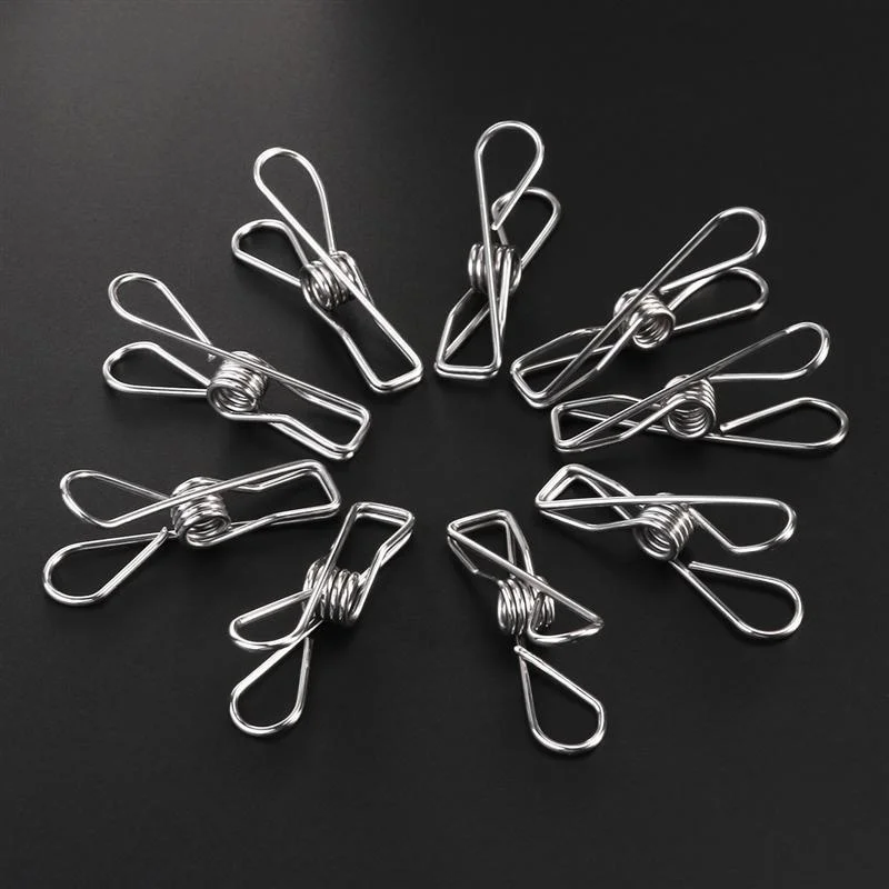 

100/50 Pcs Multipurpose Stainless Steel Clips Clothes Pins Pegs Holders Clothing Clamps Sealing Clip Household Clothes Pins