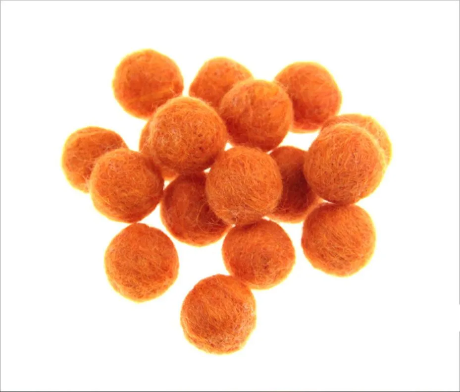 Orange 10 шт. 2 см красочный шарик из шерстяного войлока DIY ремесло фетровые Шары поставки для детей лента для волос одежда ремесло аксессуары брошь украшения - Цвет: Orange