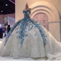 luxury top crystal applique darling beautiful pearls plus size bride ball clothes wedding robe de mariage