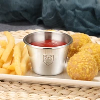 5pcs 304 stainless steel firm sauce cup restaurant pepper seasoning dish kitchen thicken ketchup saucer stackable tableware