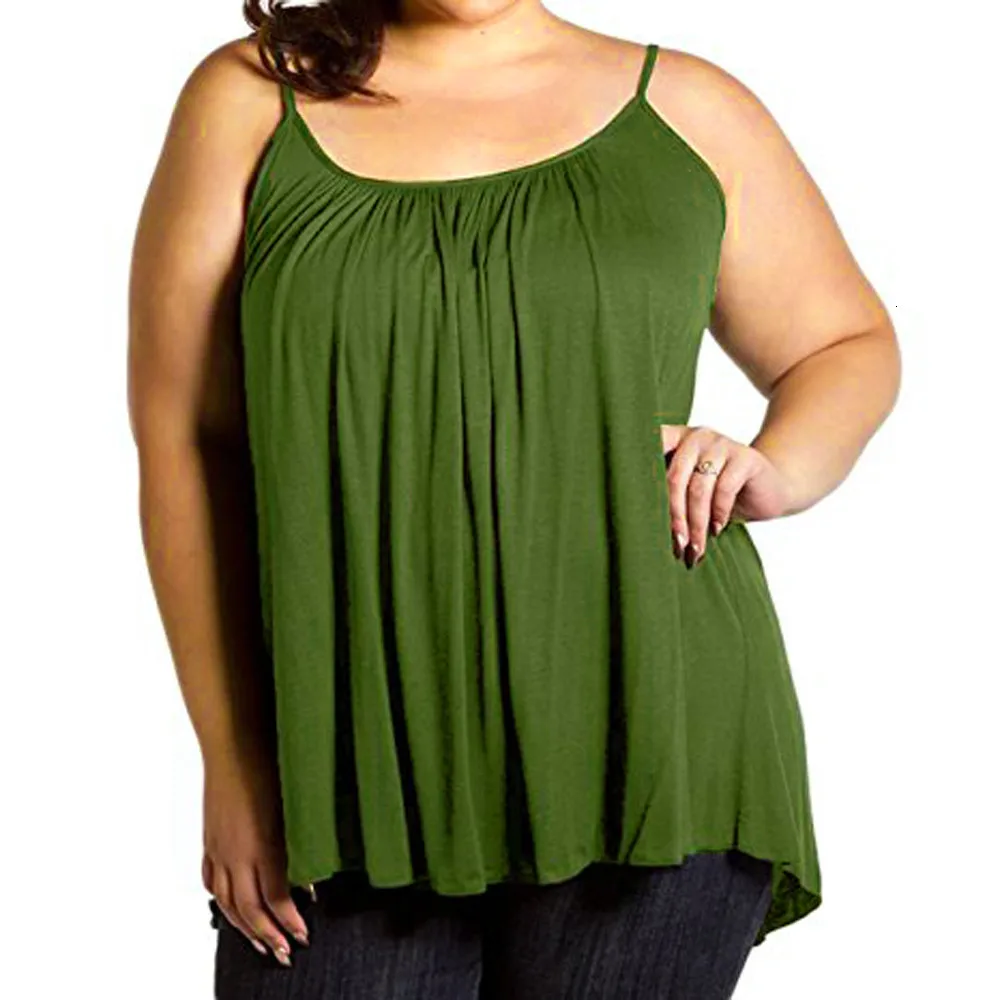 Женская Повседневная Свободная майка однотонная топы размера плюс с оборками