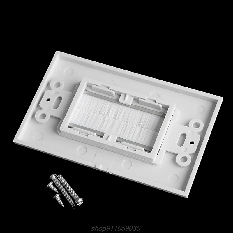 

Brush Wall Plate Single Port Panel Gang Bristles Insert Cover Outlet Mount J24 A27 21 Dropship