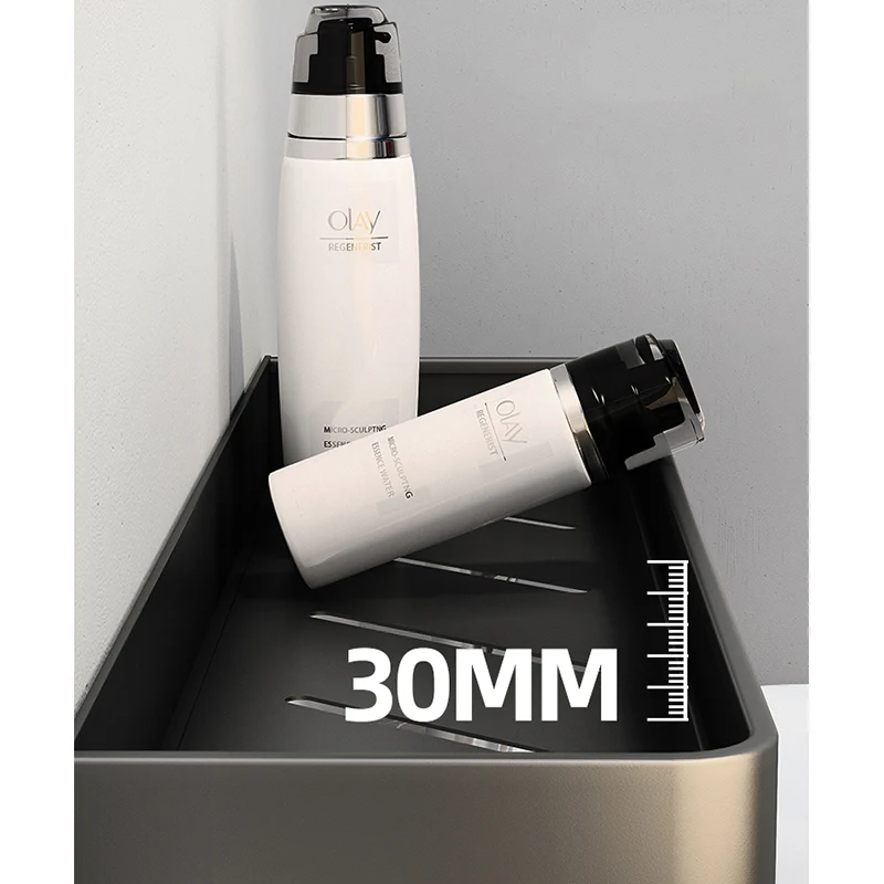 

WJNMONE Aluminum Black Bathroom Shelf Wall Shelves Shelf Bathroom Corner Shelf Wall Mounted Kitchen Spice Rack Storage Holder