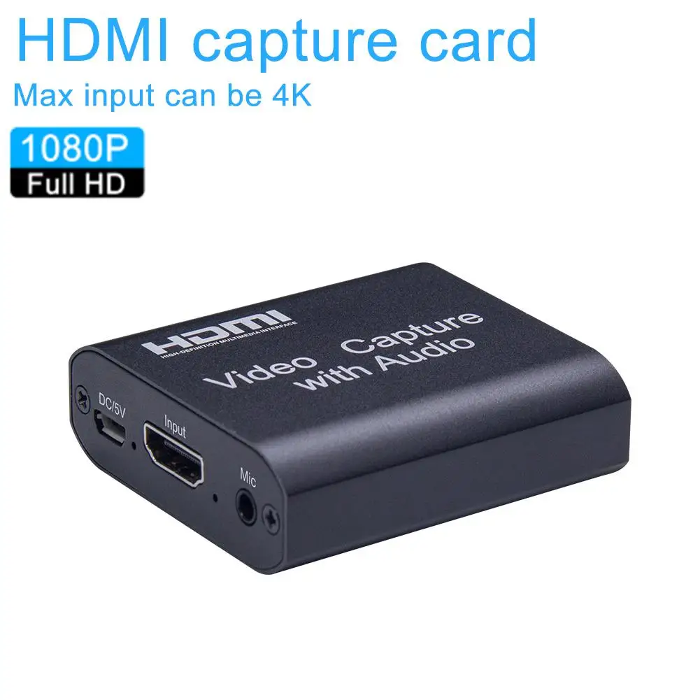 

Устройство захвата видео HDMI 1080P с выходом аудио и видео, карта захвата диска для Windows, Android и macOS