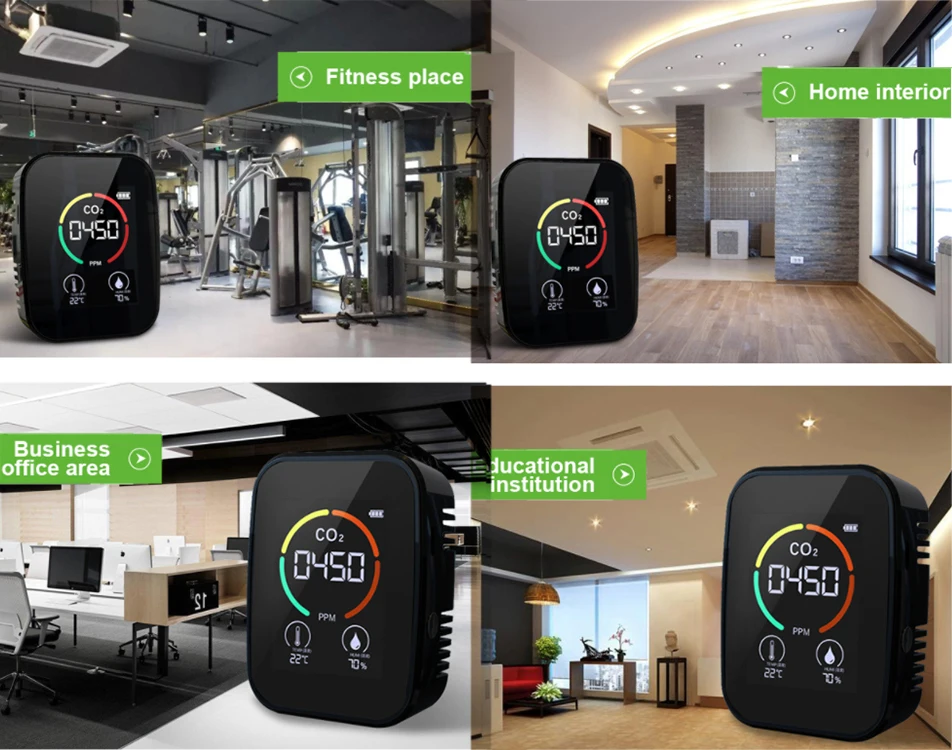 5 в 1 цифровой детектор CO2 датчик температуры и влажности
