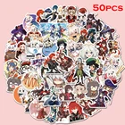 Ударные наклейки Genshin, 50 шт., наклейки сделай сам для телефона, сноуборда, ноутбука, чемодана, холодильника, гитары, граффити, Классические водонепроницаемые