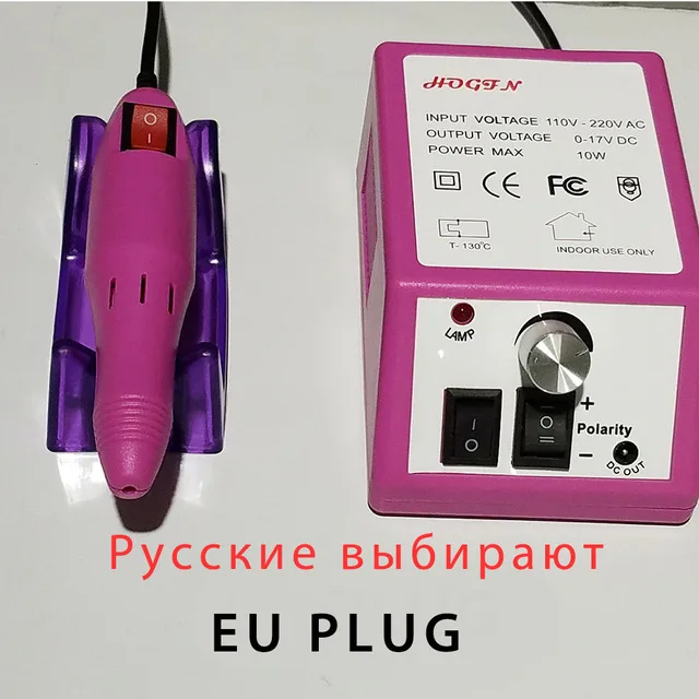 Pink-EU 20000 ОБ/мин дрель для ногтей маникюрная машина Электрический дизайн ногтей Полировка машина Маникюрные резаки шлифовальный инструмент набор сверл инструменты для ногтей - Цвет: Pink-EU