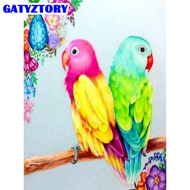 

GATYZTORY Parrot Animal Picture By Numbers Hand Painted 40x50cm Frame On Canvas Home Decoration Artcraft Home Decor Diy Gift