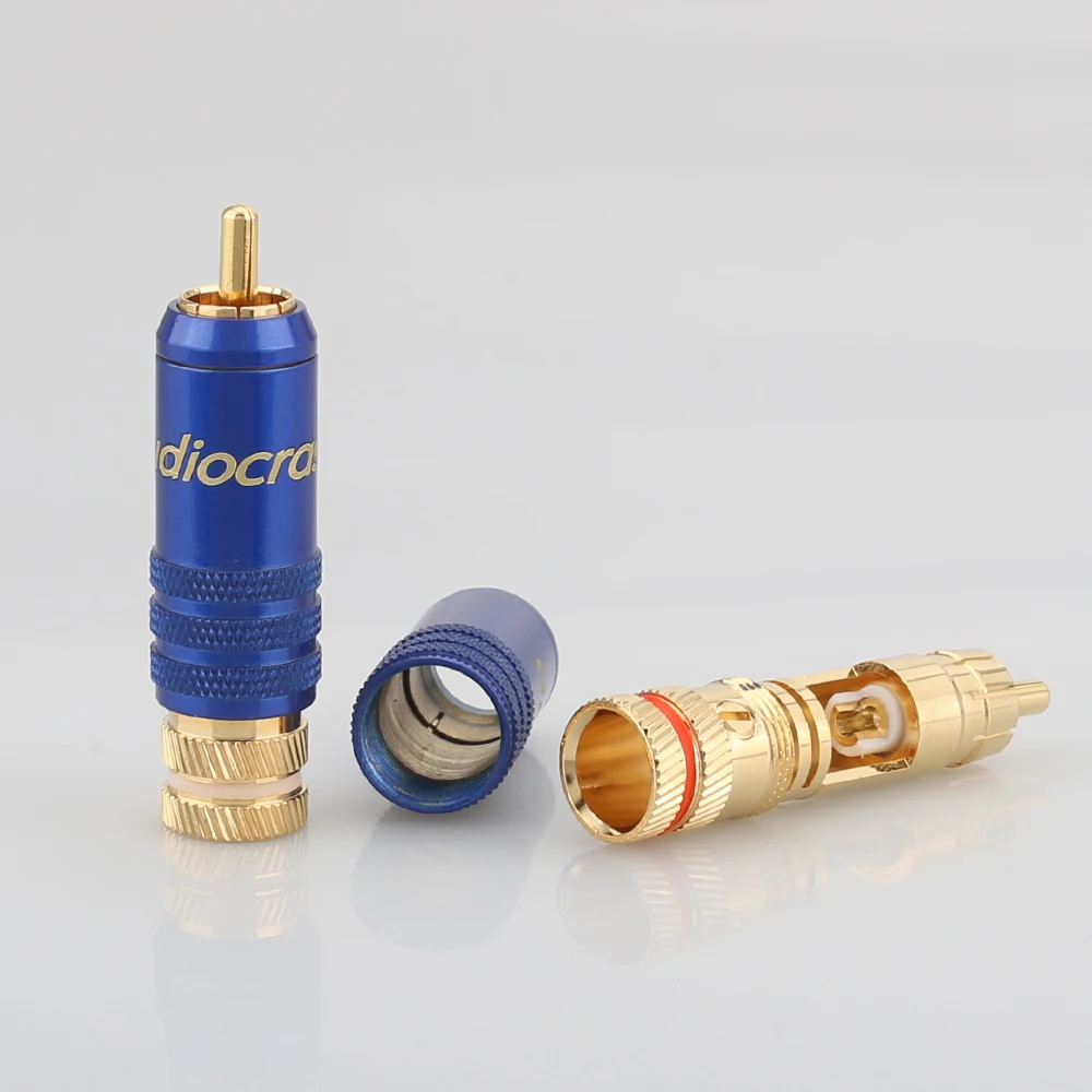 Audiocrast 4 шт. R002 24 К позолоченный RCA штекер HIFI разъем для diy Аудио Кабель|Коннекторы и