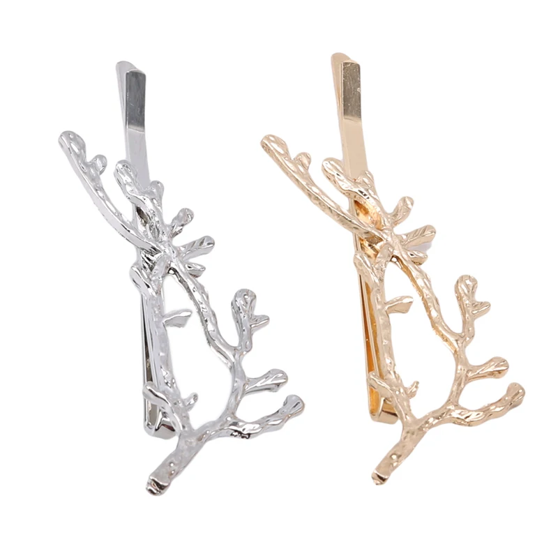

Hot Sale Branch Leaves Jewelry Metal New Arrivals Women Girls Metal Branch Leash Hairpin Barrettes Bobby Brooches Accessories