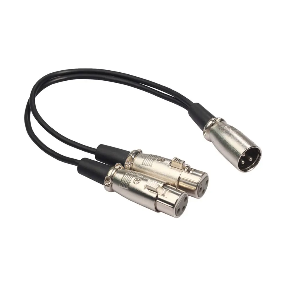 

XLR 1 Male To 2 Female Audio Extension Cable 3 Pin Microphone Y Audio Splitter Cable High Performance For Mixer