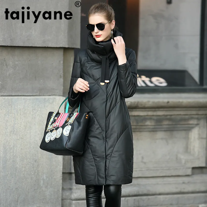 Женский пуховик из натуральной овечьей кожи пальто в Корейском стиле винтажная