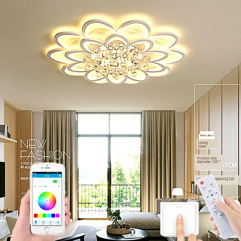

LED Lamp in the Living Room Bedroom Lamps Modern Simple LED Ceiling Mount Lamp Crystal Ceiling Lamp Living Room Crystal Lighting