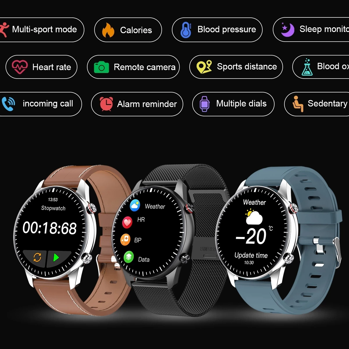 

OTTWN I15 1.3inch IP67 Waterproof Smartwatch Bluetooth Call Music Play Custom Watch Face Smart Watch Men Women For Android IOS