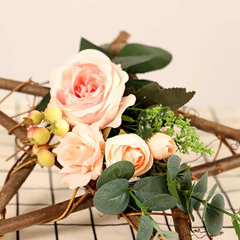 Венок из искусственных цветов двери стене висит украшение для свадьбы дома сад