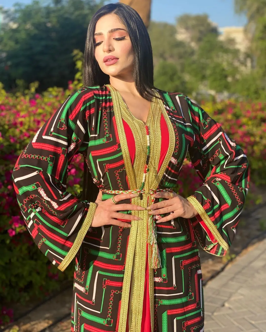 Abaya Дубай, мусульманское платье, роскошный высококачественный комплект из 2 предметов с принтом Рамадан, кафтан, мусульманское кимоно, африк...