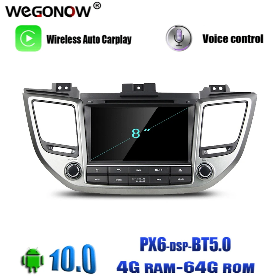 PX6 TDA7851 Android 10 0 для Hyundai TUCSON IX35 2015 2016 2017 64 Гб ПЗУ 8 ядер автомобильный DVD-плеер GPS карта