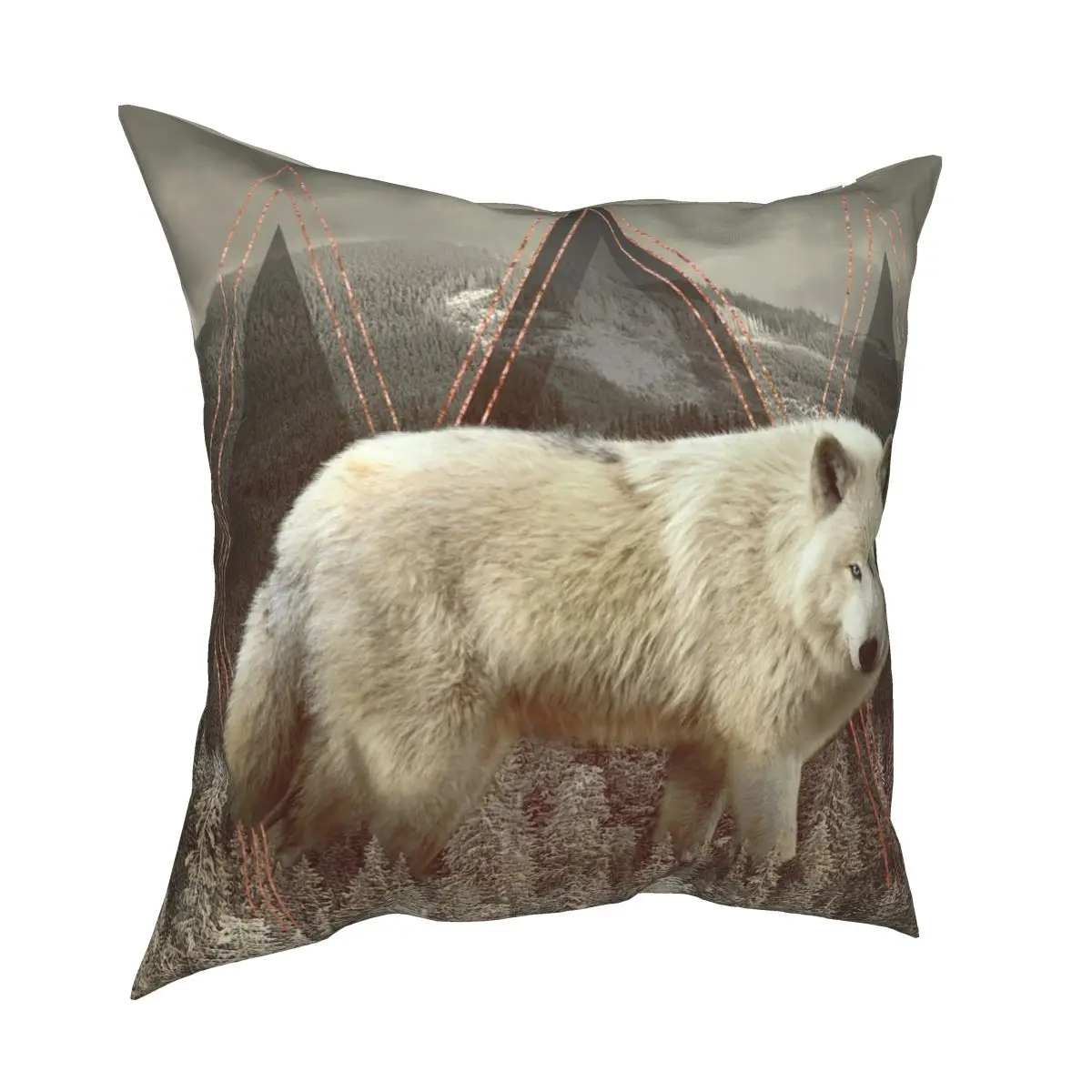 

In Wildness Nature Wolf Pillowcase Printing Fabric Cushion Cover Decorations Pillow Case Cover Home Zipper 18''