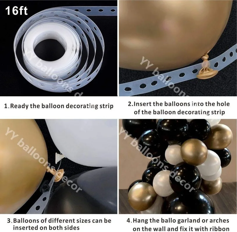 82 шт. детский душ Арка 1 комплект Хром золотой латексный черный свадебный