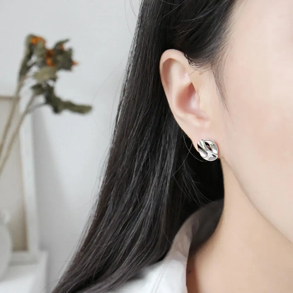 E Jewelry Серьги гвоздики из стерлингового серебра 925 пробы Позолоченные гладкие
