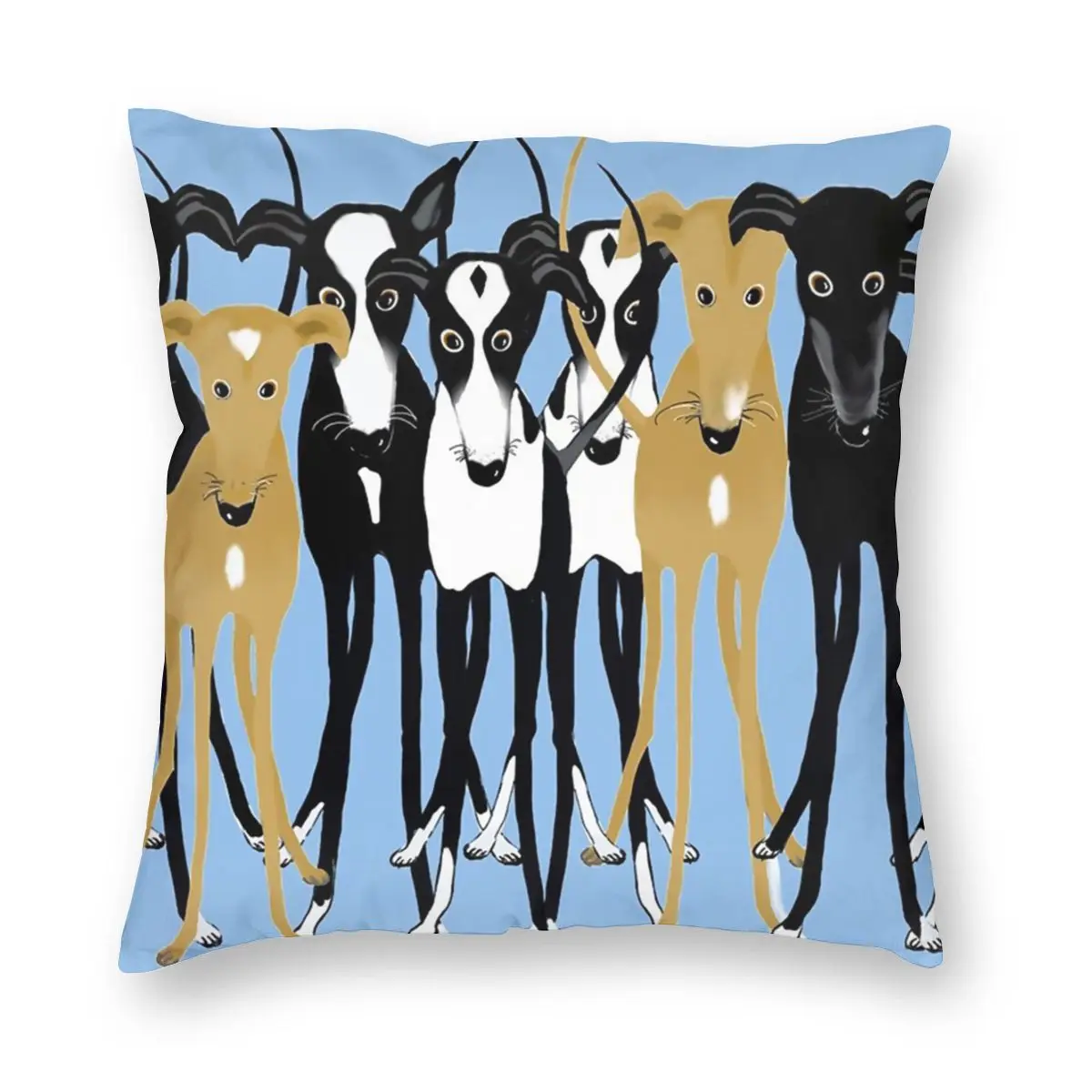 

Greyhound Gathering Dogs Pillowcover Home Decor Italian Sihthound Animal Cushions Throw Pillow for Home Double-sided Printing