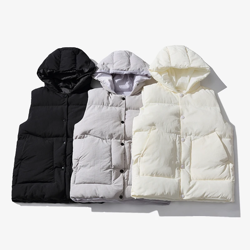 2021 New Spring Autumn Sleeveless Jacket for Men Fashion Warm Hooded Male Winter Vest Light Plus Size Mens Work Vests Waistcoat