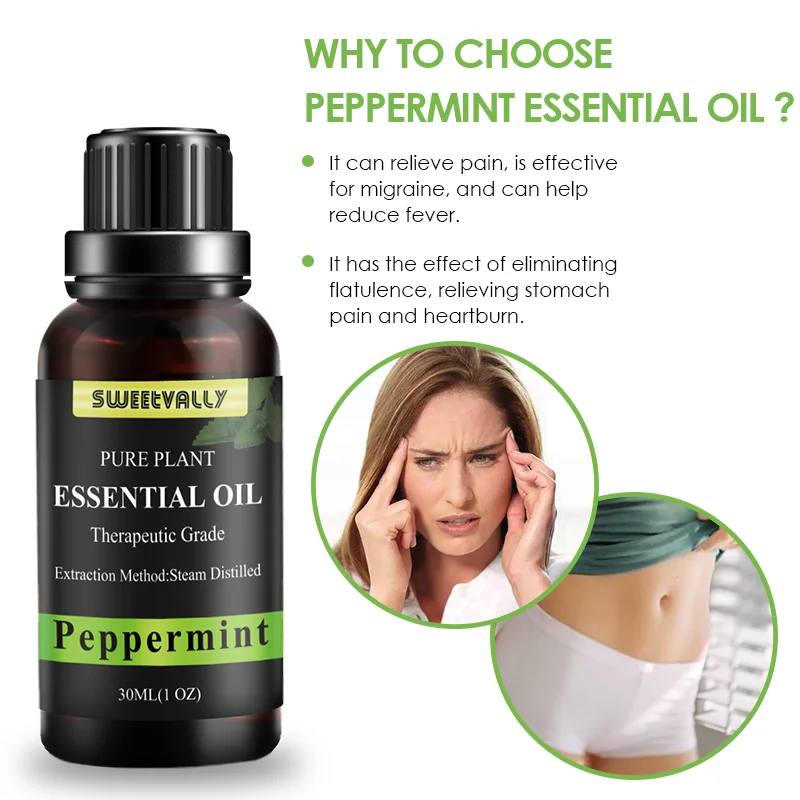 Эфирное масло перечной мяты 30 мл эфирное для тела освежитель воздуха диффузоров